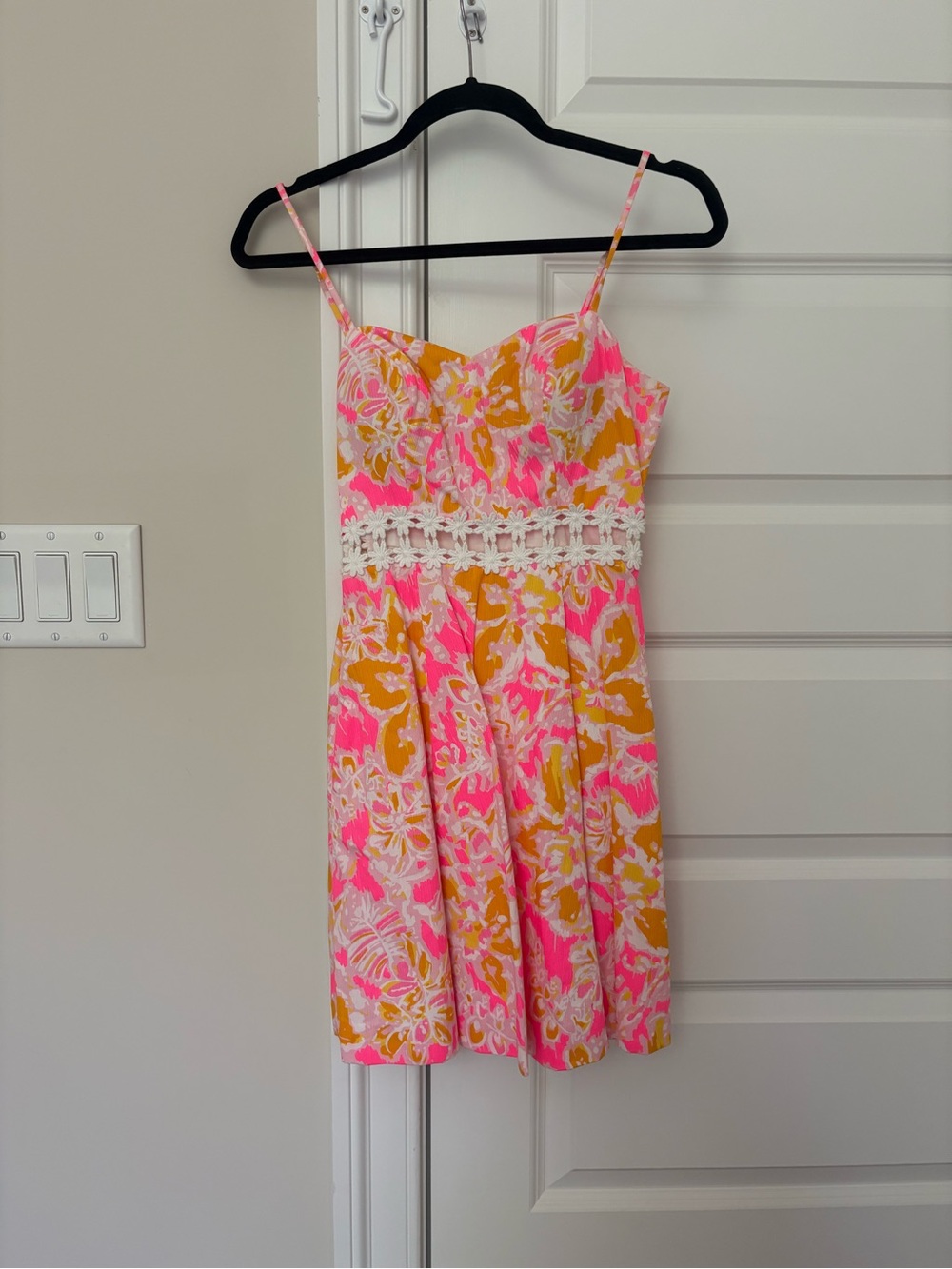 Lilly Pulitzer - Pink & Mustard Floral Spaghetti-Strap Dress